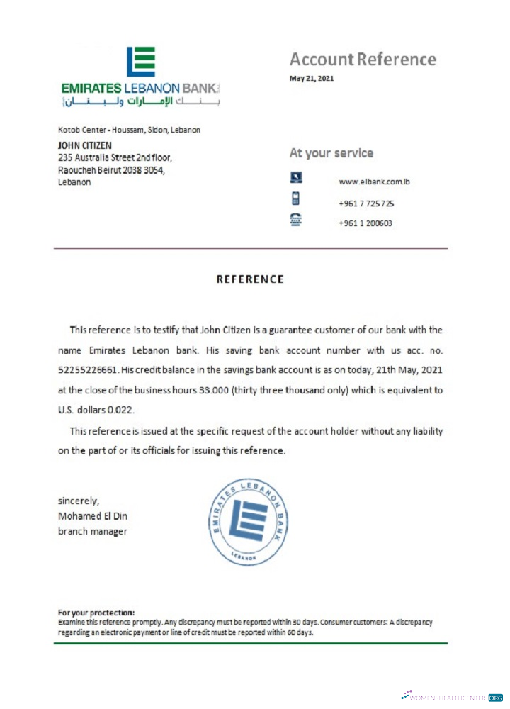 Download Lebanon Emirates Lebanon bank reference Photoshop template